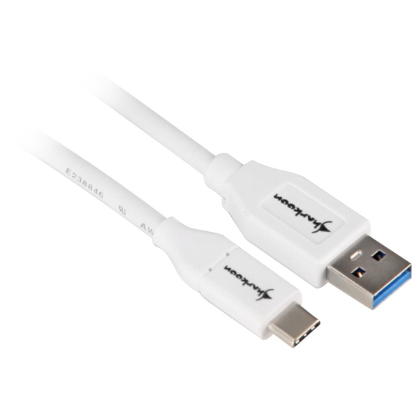 Sharkoon USB 3.1 Gen2 Type-A - Type-C Adatkábel 1m - Fehér