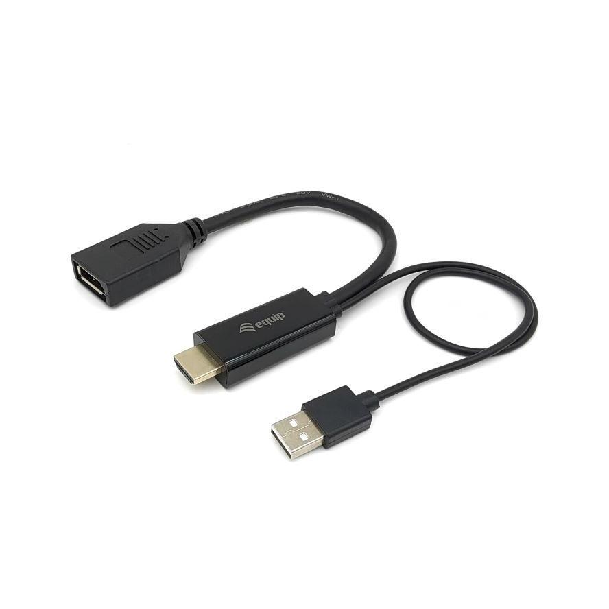 Equip HDMI Adapter Displayport St/Bu 0.15m 4K/60Hz sw (119039)