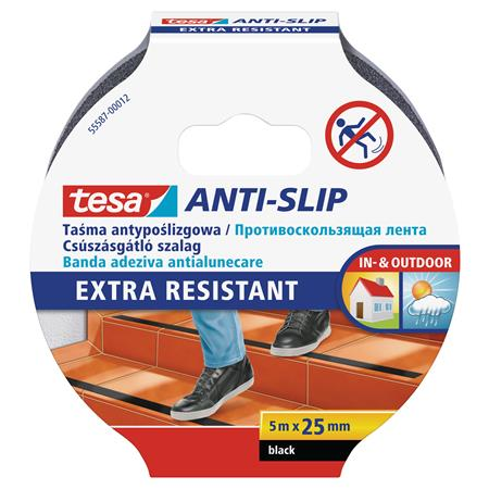 Tesa Anti-slip 25mm x 5m Csúszásgátló szalag - Fekete (55587-00012-11)