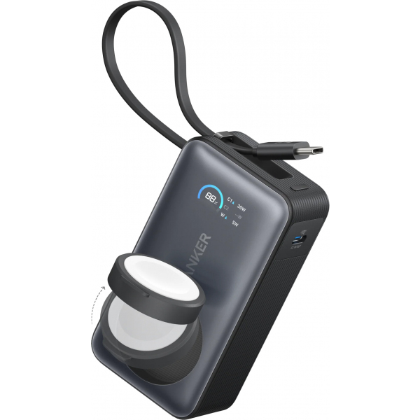 Външна батерия Anker MagGo 10 000 mAh, черна