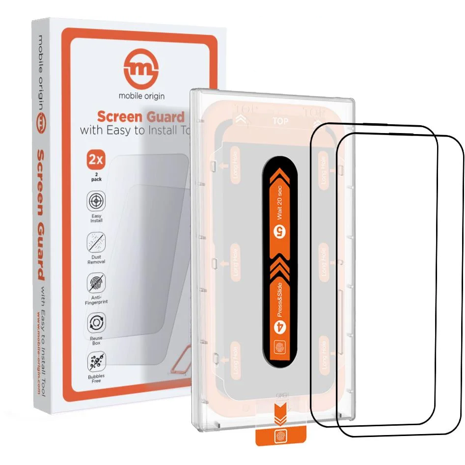 Mobile Origin Orange Screen Guard Apple iPhone 15 Edzett üveg kijelzővédő (2db) (SGA-F-I15-2PK)