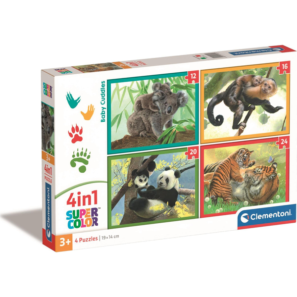 Clementoni 4 Az 1-Ben Supercolor Puzzle Gyűjtemény - Állatkölykök 21532