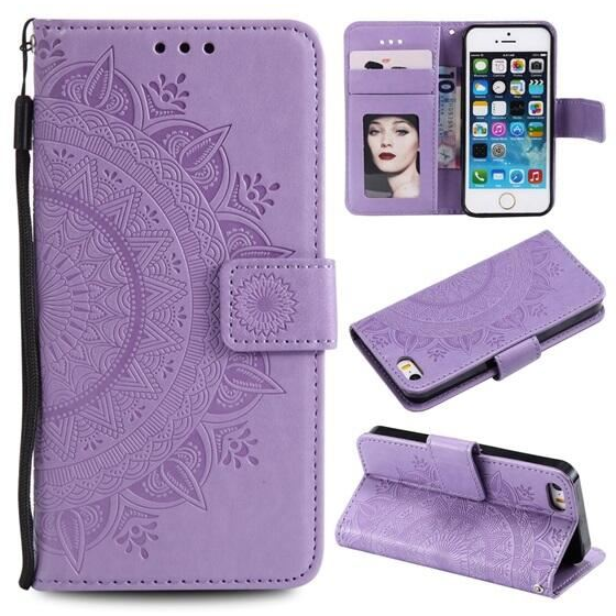 Gigapack Apple iPhone SE (2016) mandala mintás fliptok lila (GP-81293) (GP-81293)