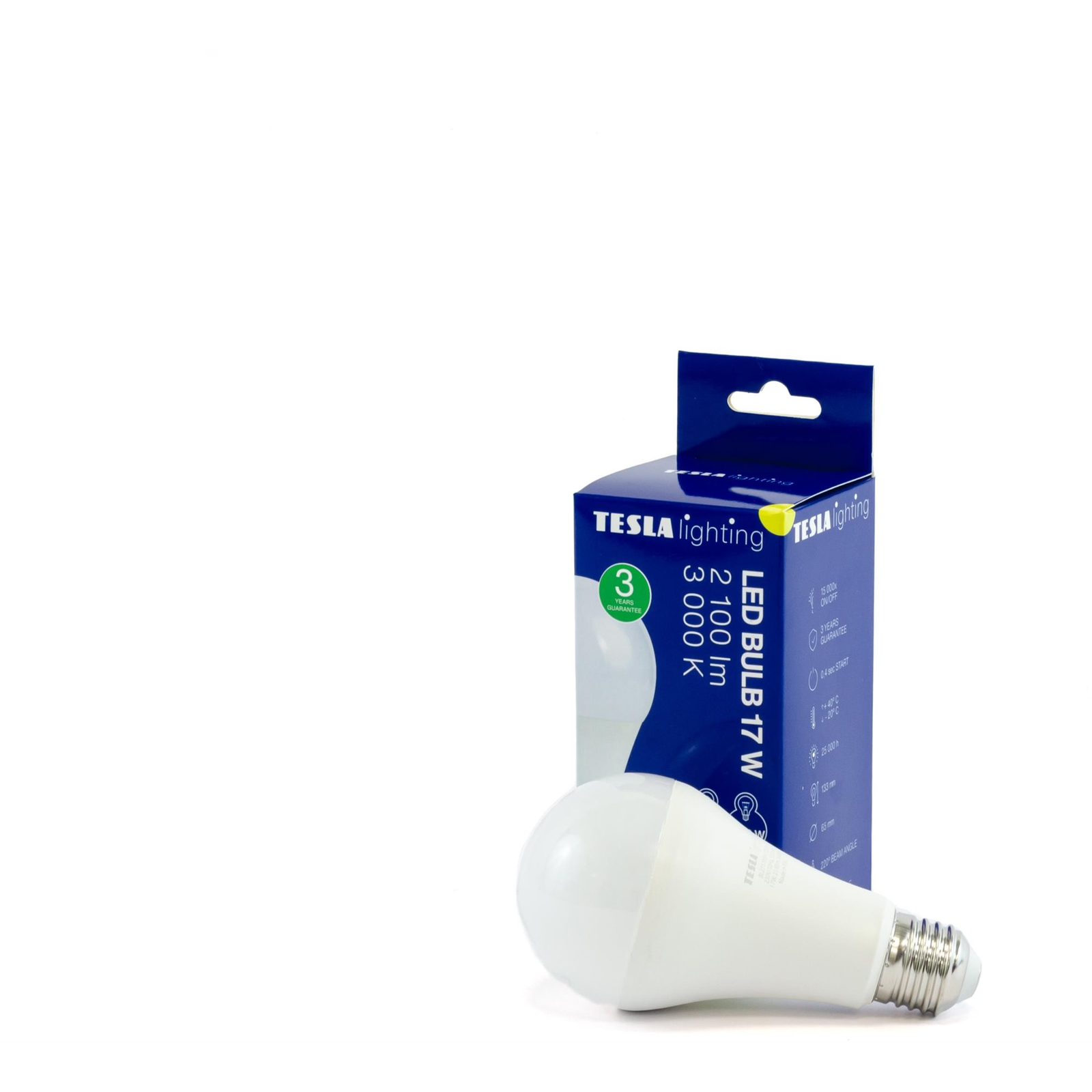 Tesla - LED izzó BULB E27, 17W, 230V, 2100lm, 25 000h, 3000K meleg fehér 220° (BL271730-1)