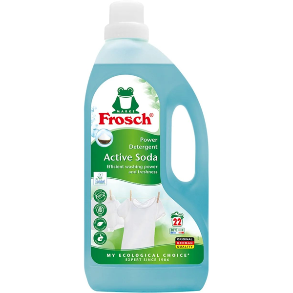 Течен перилен препарат Frosch Active Soda, 1.5 л, 22 изпирания