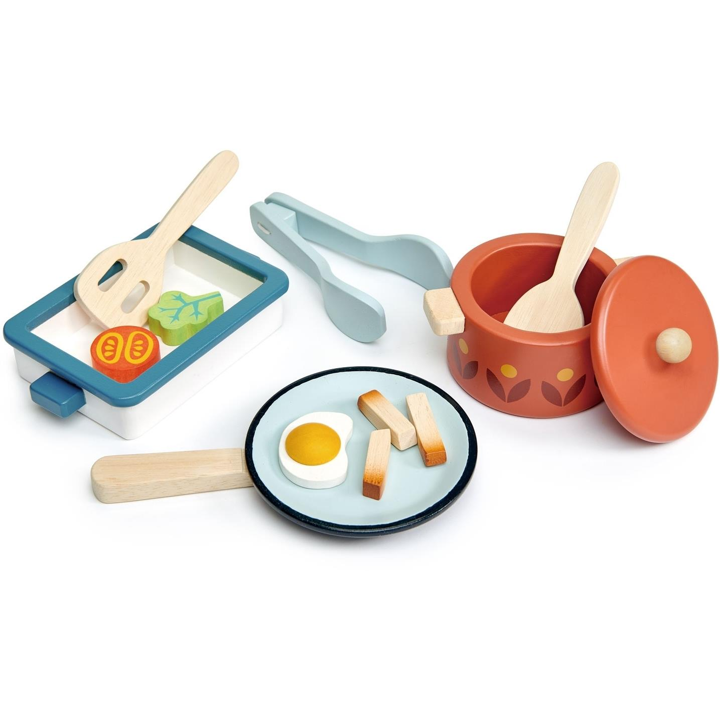 Tender Leaf Set of Wooden Cooking Pots and Pans (TL8241)