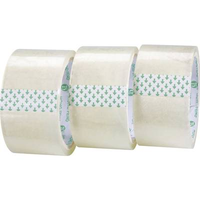 TOOLCRAFT Ragasztószalag csomagokhoz, átlátszó, (H x Sz) 50 m x 48 mm, akril, tartalom: 3 tekercs, Conrad Components (1563956) (1563956)