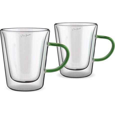 Lamart LT9118 Vaso teáspohár készlet zöld füllel 300ml, 2db (LT9118)