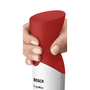 Пасатор Bosch MSM64110, 450 W, 0.7 л, 1 Скорост + Фунцкия Turbo, Подвижен иноксов накрайник, Червен/Бял