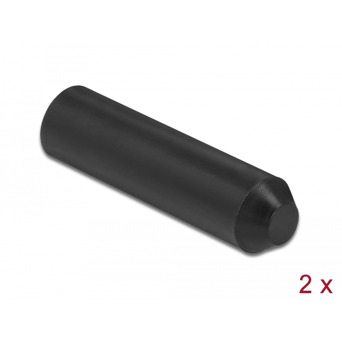 Delock 70 x 16 mm méretű lezáró vég belül ragasztó felülettel 2 db. fekete (19762) (19762)