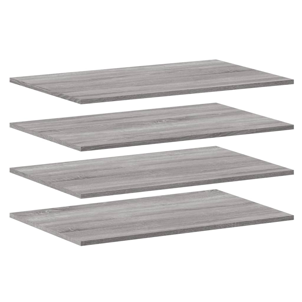 4 db szürke sonoma színű szerelt fa fali polc 80 x 50 x 1,5 cm (838281)