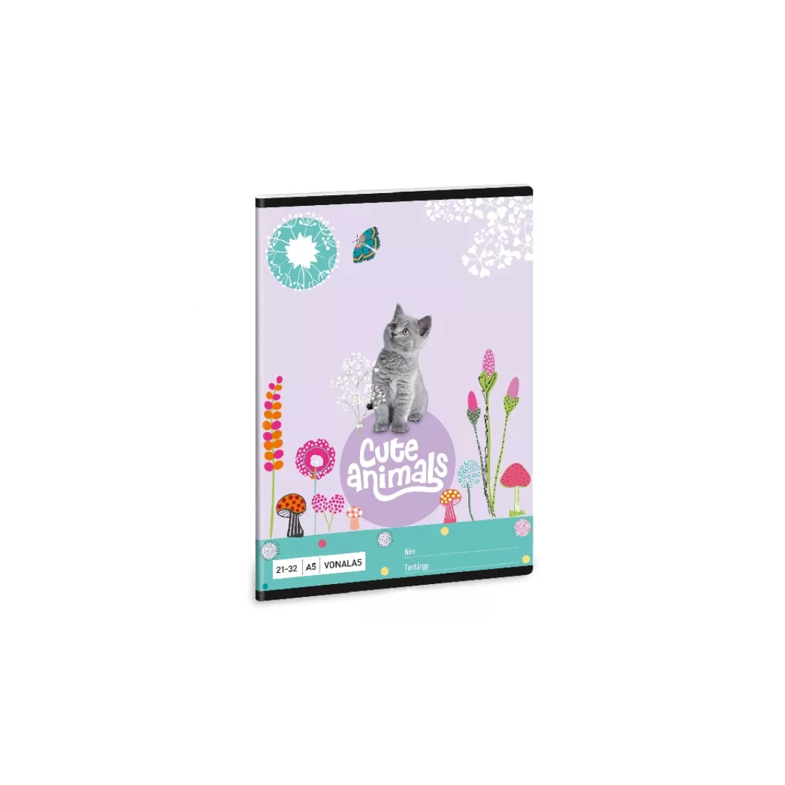 Cute Animals 32 lapos A5 vonalas füzet - Cica (53623683)