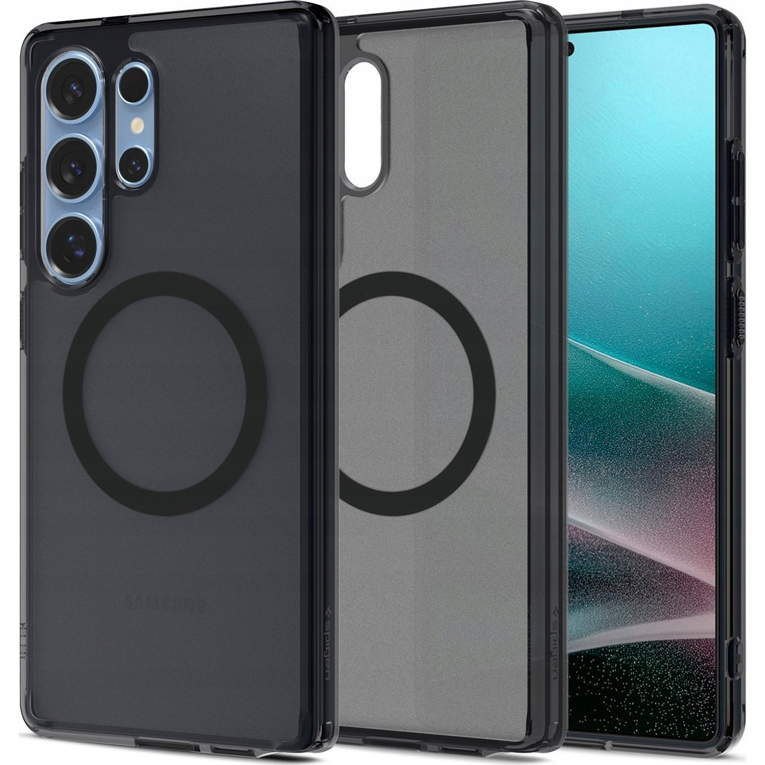 Samsung S25 Ultra Spigen Ultra Hybrid Mag Műanyag Telefonvédő Ütésállóság, Magsafe, Fekete (8809971237918)