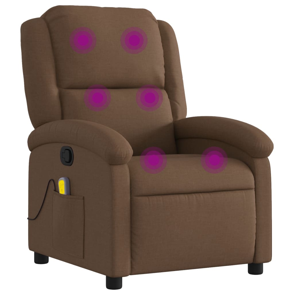 barna szövet dönthető masszázsfotel (371767)