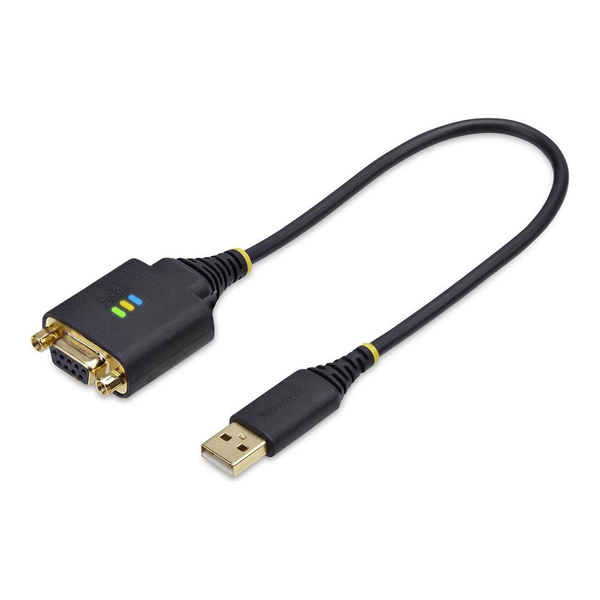 StarTech.com 1P1FFCN-USB-SERIAL sériový kábel Čierna 0,3 m USB Typ-A DB-9