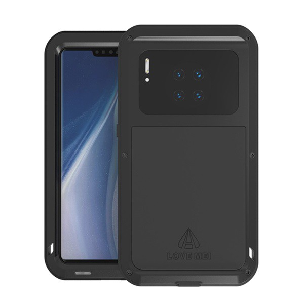 LOVE MEI defender telefonvédő gumi (ütésálló, fém keret) FEKETE [Huawei Mate 30 Pro] (5996457920877)