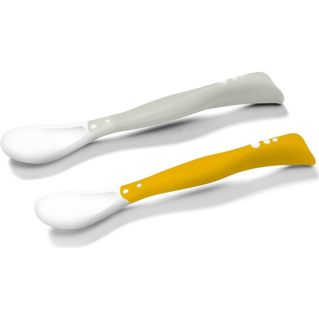 BabyOno Rugalmas gyerek kanál, szürke/sárga, 2 db (5901435413449)