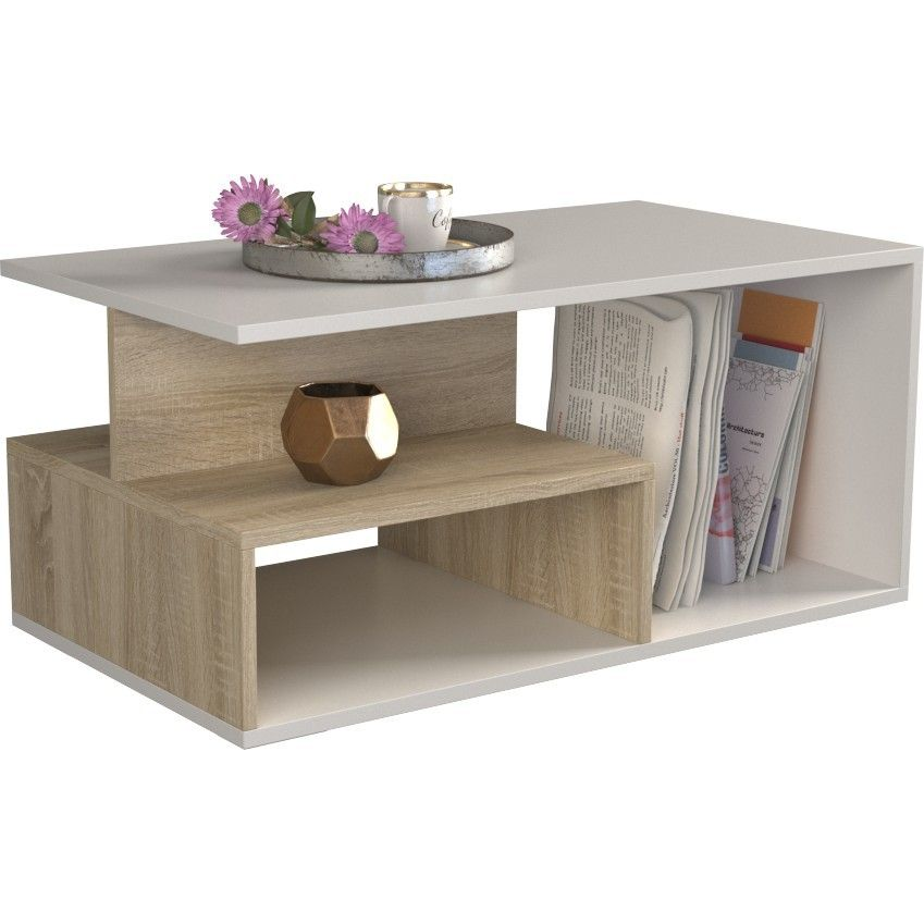 Proda Amira Dohányzóasztal - Sonoma/Fehér (PRIMA SON MIX)