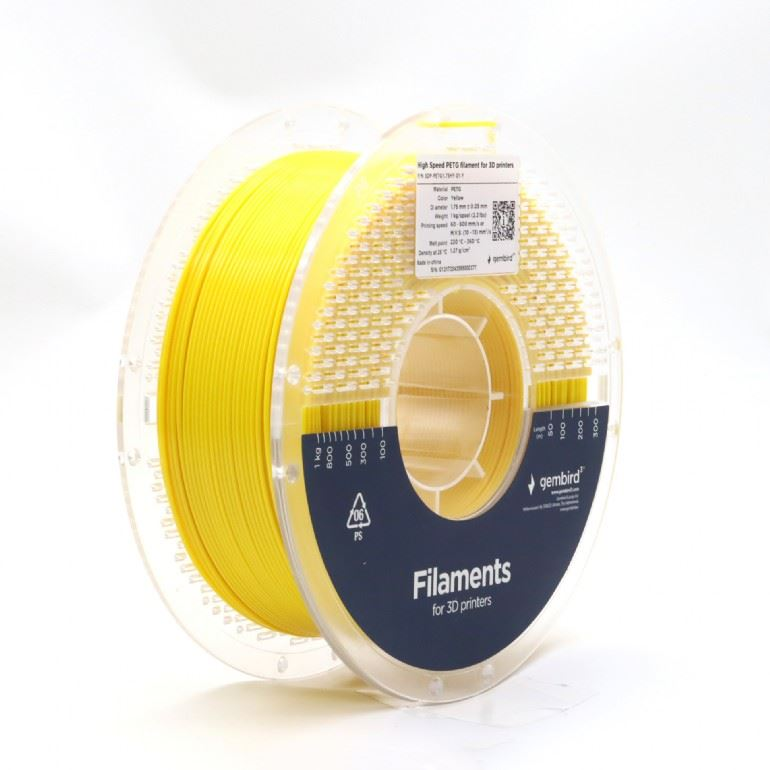 Gembird High Speed PETG filament 1.75mm, 1kg sárga (3DP-PETG1.75HY-01-Y) (3DP-PETG1.75HY-01-Y)