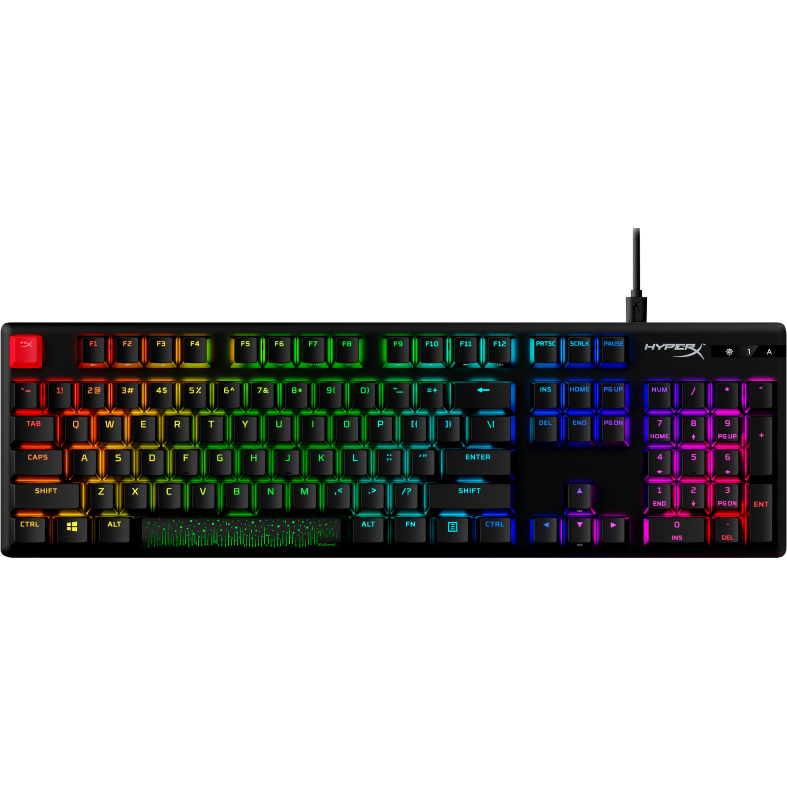 HyperX Alloy Origins PBT (HX Aqua Switch) Vezetékes Mechanikus Gaming Billentyűzet - Angol (US) (639N5AA#ABA)