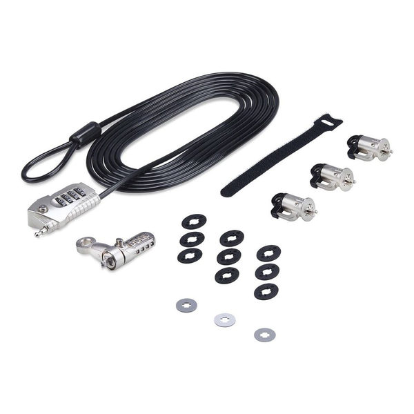 StarTech.com 3M4-DESK-LOCKING-KIT kabelslot Zwart, Zilver