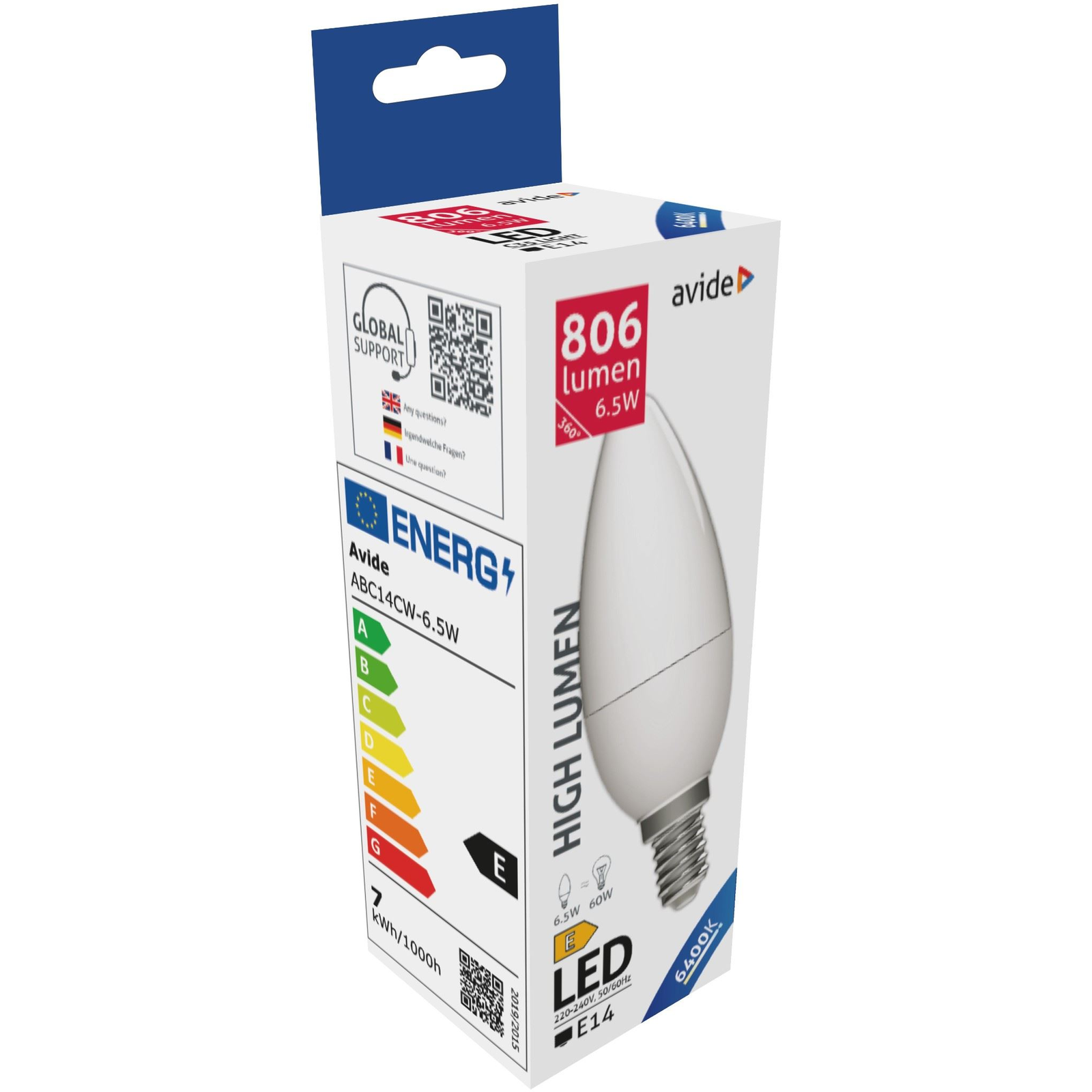 Avide LED Candle 2.5W E14 NW (ABC14CW-6.5W) (ABC14CW-6.5W)