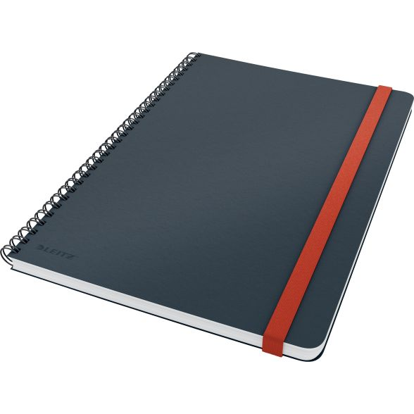 Leitz COSY Soft touch B5 bársony szürke kockás spirálfüzet (kzk1137187)