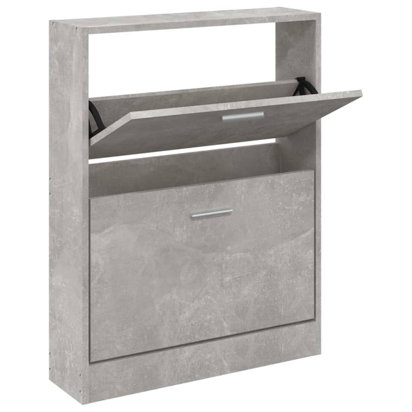 betonszürke szerelt fa cipőszekrény 59 x 17 x 81 cm