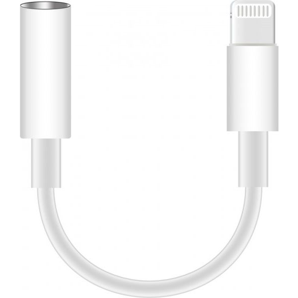 Adapter USB Platinet Lightning - Jack 3.5mm + Lightning Biały  (PMMA9825)