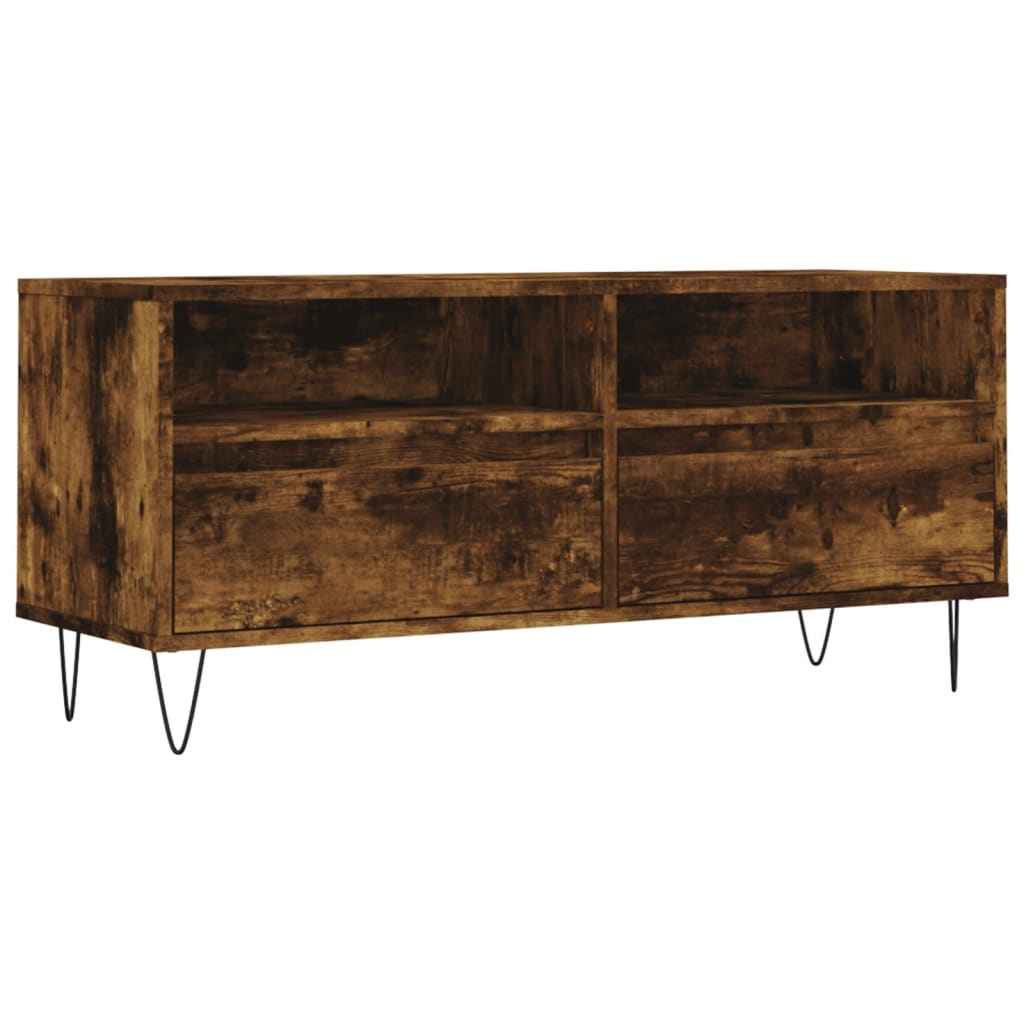füstös tölgyszínű szerelt fa TV-szekrény 100x34,5x44,5 cm (831241)