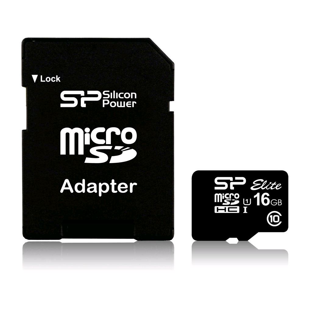 16GB microSDHC Silicon Power Elite U1 + SD adapter (SP016GBSTHBU1V10-SP) (SP016GBSTHBU1V10-SP)