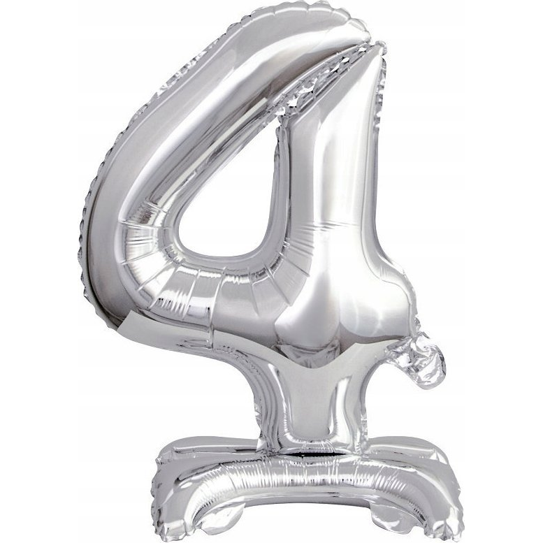 Felfújható Fólia Szám Talppal 9911727 - Ezüst, 38 cm, 4 (9911727)