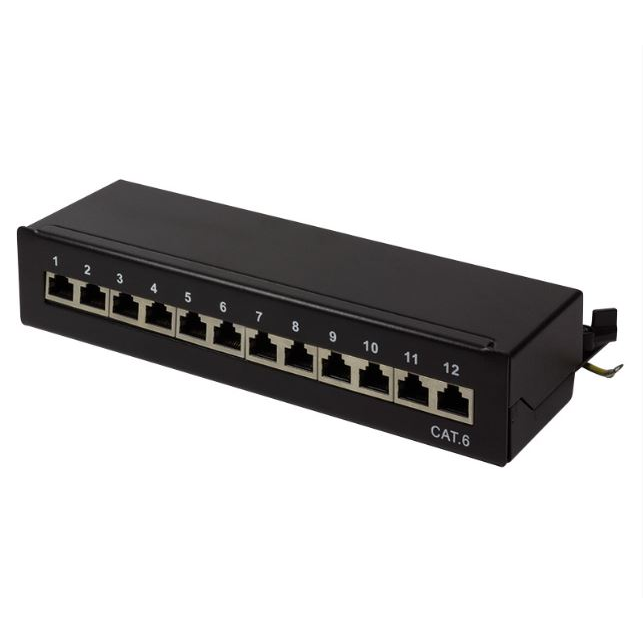 Logilink Cat.6 Patch Panel 12 port fekete (NP0017) (NP0017)