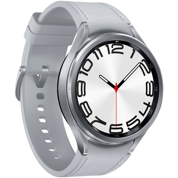 Samsung Galaxy Watch6 Classic SM-R960NZSADBT Смарт часовник и спортен часовник 3,81 см (1.5") OLED 47 мм Цифров 480 x 480 пиксела Тъчскрийн Сребърен Wi-Fi GPS (сателитен)