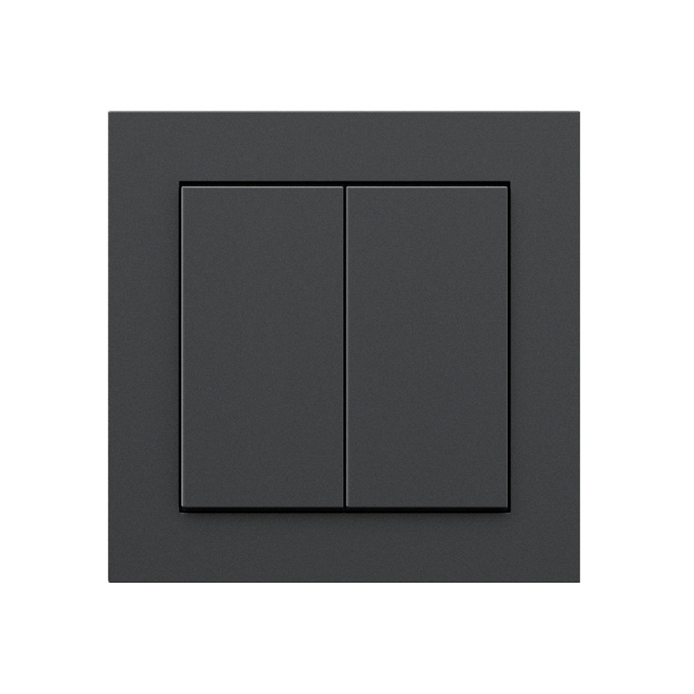 Senic Friends of Hue Smart vezeték nélküli kettős fali villanykapcsoló - Matt fekete (100120)