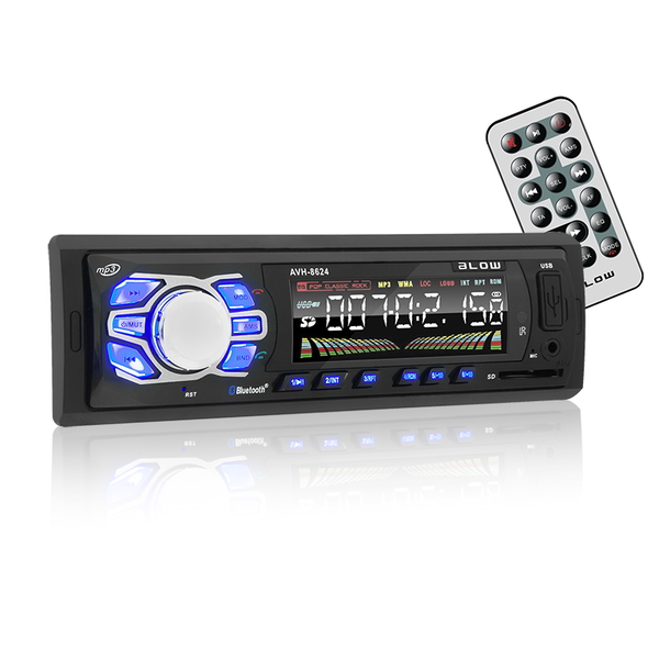 AUTORÁDIO BLUETOOTH 1-DIN USB SD AUX DÁLKOVÉ OVLÁDÁNÍ BATERIE SADA