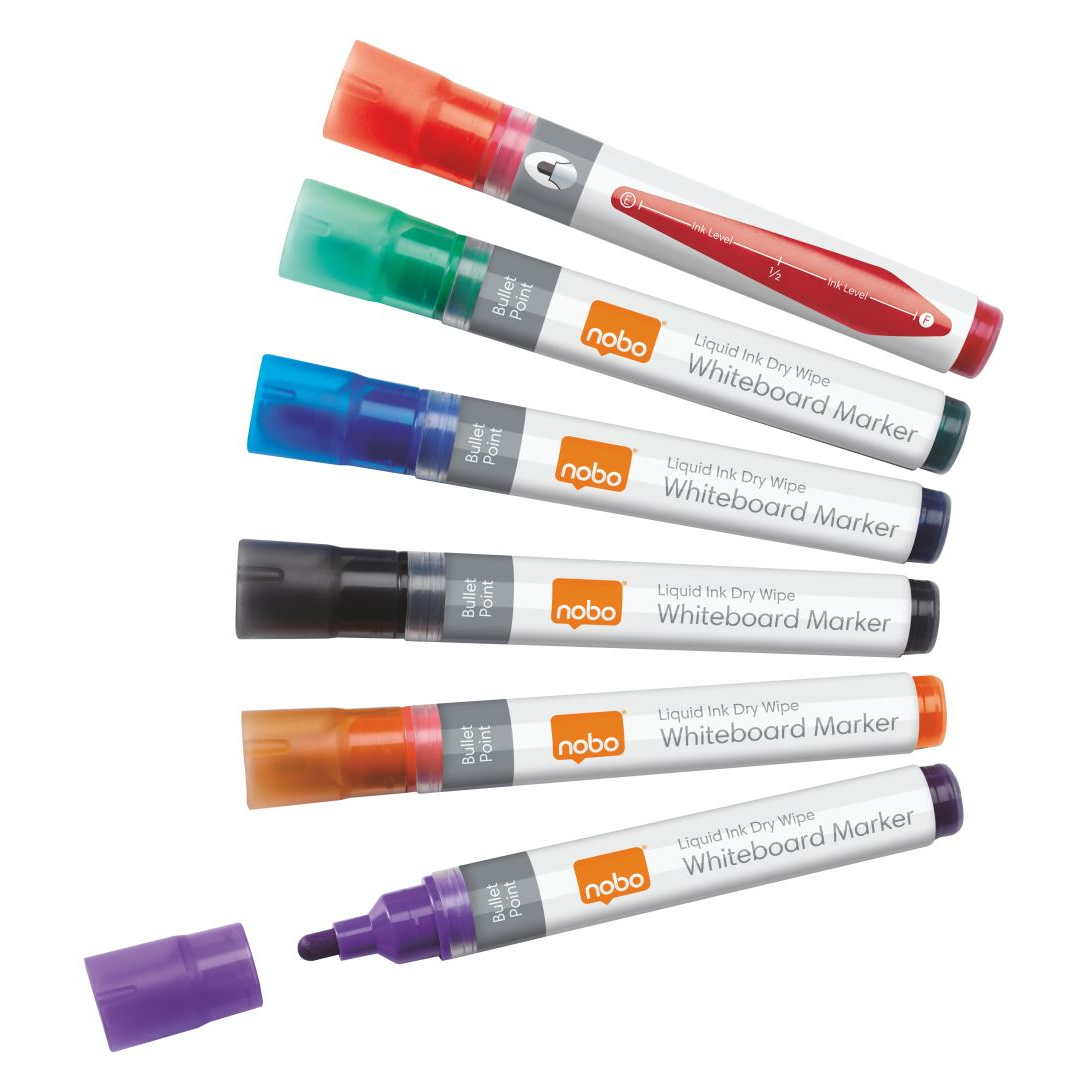 NOBO Táblamarker folyékonytintás1-3 mm 6db különböző szín (VN1419) (VN1419)