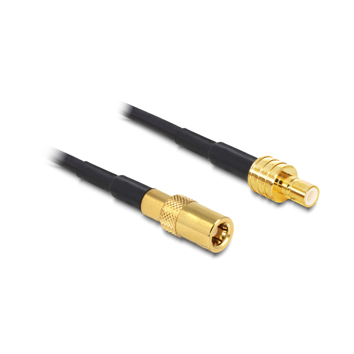 Delock 88732 SMB hosszabbító antenna kábel 0.5m - Fekete (88732)