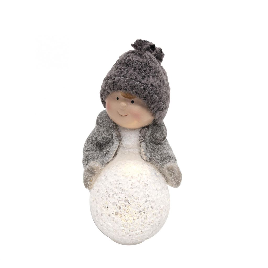 Somogyi LED-es Kerámia Asztali dísz kisfiú forma melegfehér (KDC 14) (So-KDC 14)