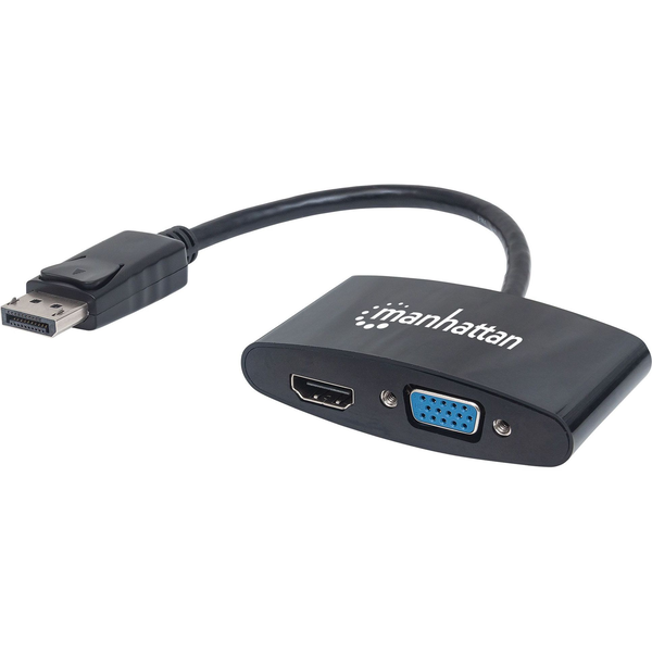 Manhattan 152587 video kabel adapter 0,16 m DisplayPort HDMI/VGA Zwart