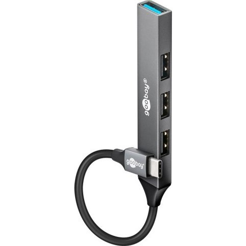Goobay 74457 USB-C HUB 4-port - Szürke