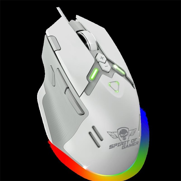 SPIRIT OF GAMER Elite-M60 fehér gaming egér, 8000 DPI