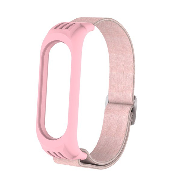 Резервна каишка (регулируема, текстилна, персонализиран размер, 15 мм) РОЗОВА [Xiaomi Mi Band 6 ] (5996591100821)
