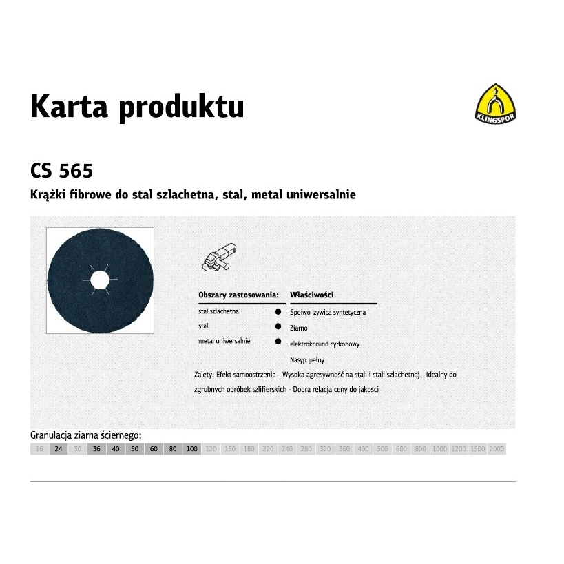 Fiber papír korong FIBRA 125 mm KLINGSPOR P40 (242803)