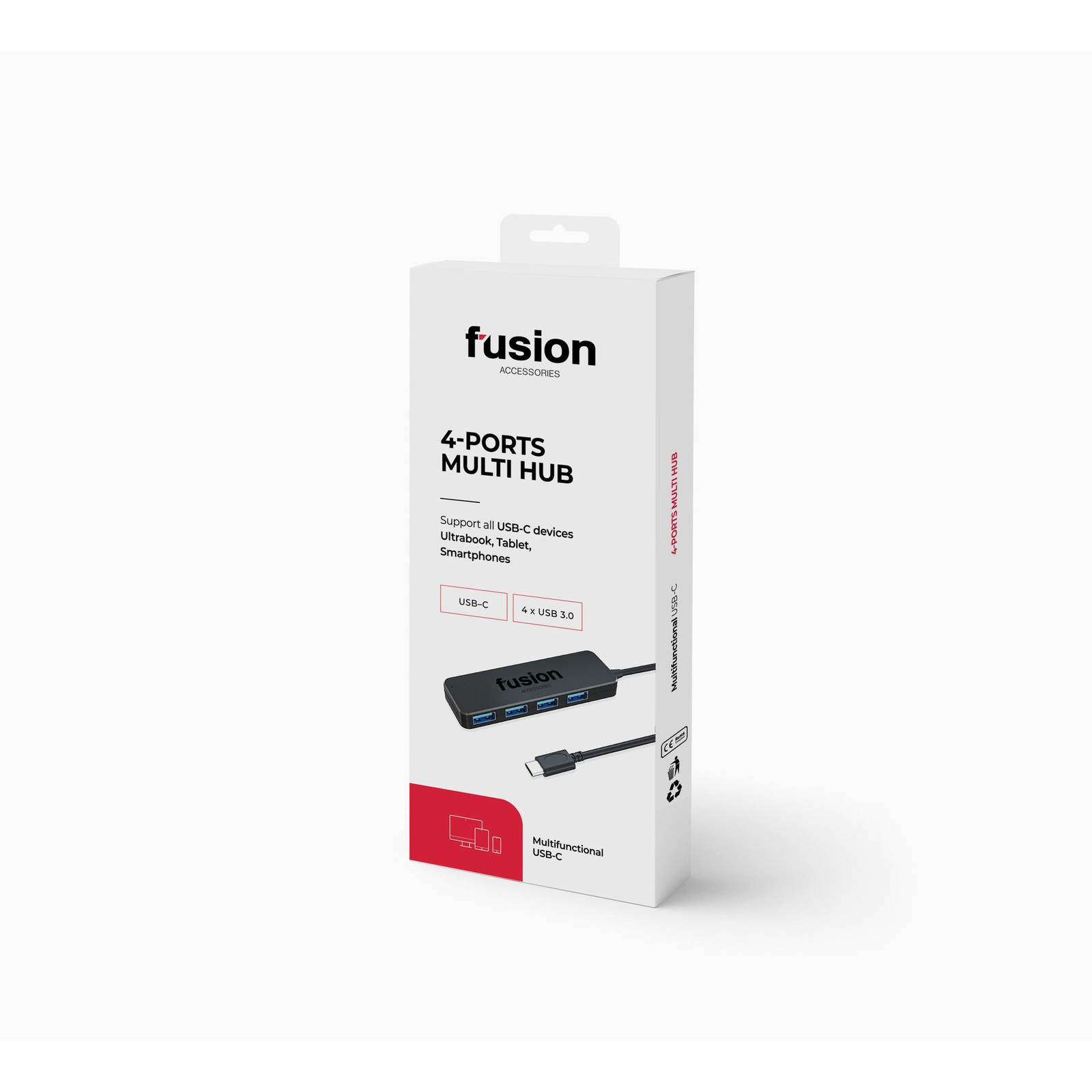 Fusion FUS4HUBC30BK USB Type-C 3.0 HUB (4 port) (FUS4HUBC30BK)