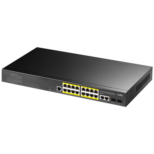 Cudy 16-Port L2 Managed Gigabit PoE+2 Uplink Gigabit Port + 2 Gigabit SFP Slots Switch (GS2018PS2) (GS2018PS2)