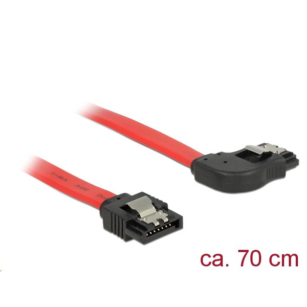Delock SATA 6 Gb/s Kabel gerade auf rechts gewinkelt 70 cm rot
