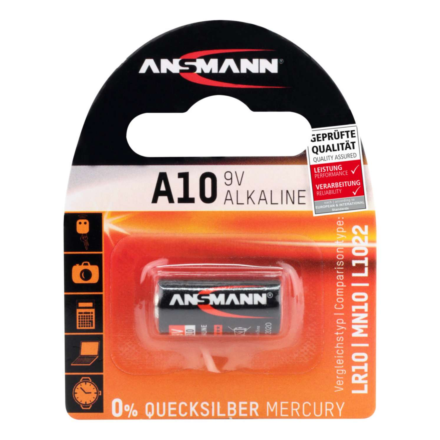 Ansmann Alkáli A10/LR10 9V elem (1db/csomag) (1510-0006)