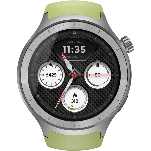 Умен часовник Motorola Moto Watch Fit с 1,43-инчов OLED дисплей, 47 мм, сребрист, с GPS