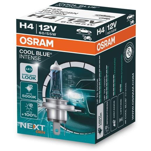 OSRAM H4 Cool Blue Intense Next Generation, 12V, 60/55W, P43t, doboz